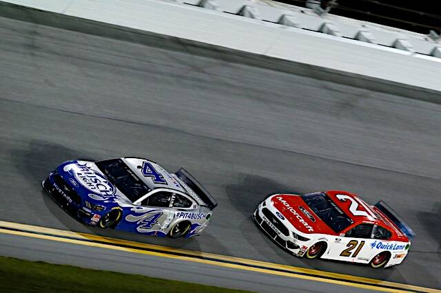 SHR's Harvick (4) and Cole Custer finished fourth and fifth to lead Ford. SHR's Harvick (4) and Cole Custer finished fourth and fifth to lead Ford.